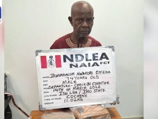 A 74 year old Naija man caught with drugs