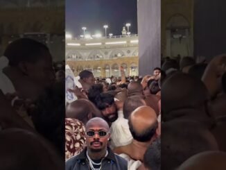 Asake attempts to touch the Black Stone in Saudi Arabia