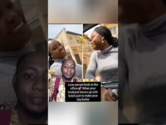 Husband surprised wife with lunch in the office