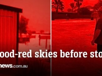 Western Australia skies turn red