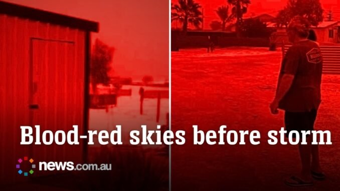Western Australia skies turn red