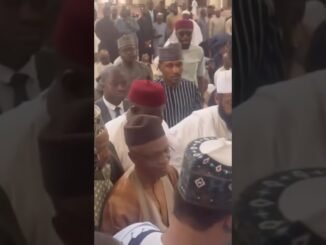 Bashir El-Rufai and Governor Uba Sani share awkward handshake at funeral