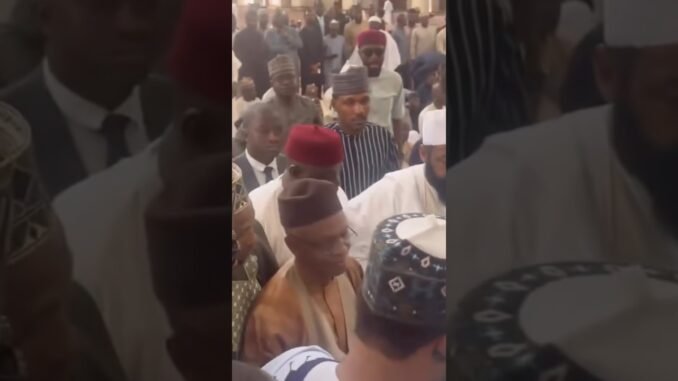 Bashir El-Rufai and Governor Uba Sani share awkward handshake at funeral