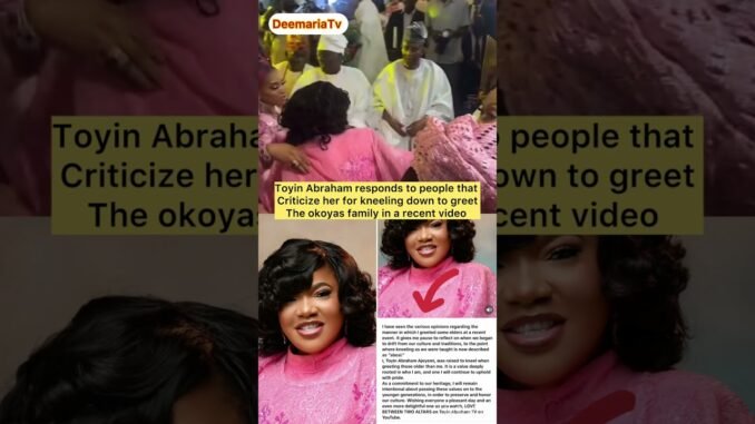 Toyin Abraham Responds to Criticism