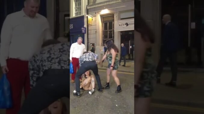 Women fighting at London party