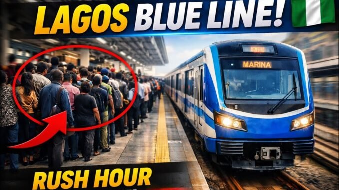 Lagos passengers risk lives at Train Station