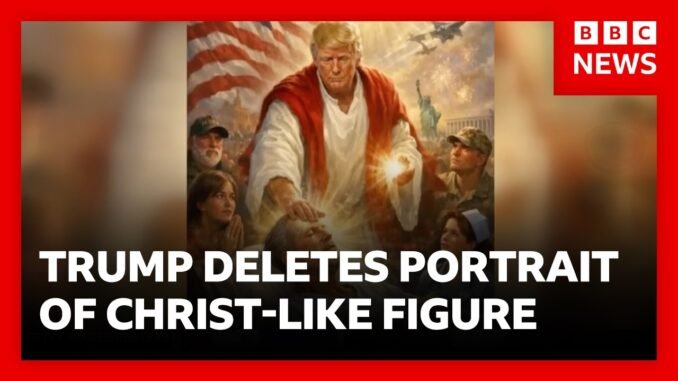 Trump removes Jesus image after blasphemy outcry