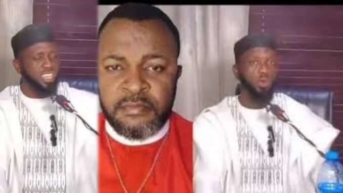 Catholic priest speaking angrily