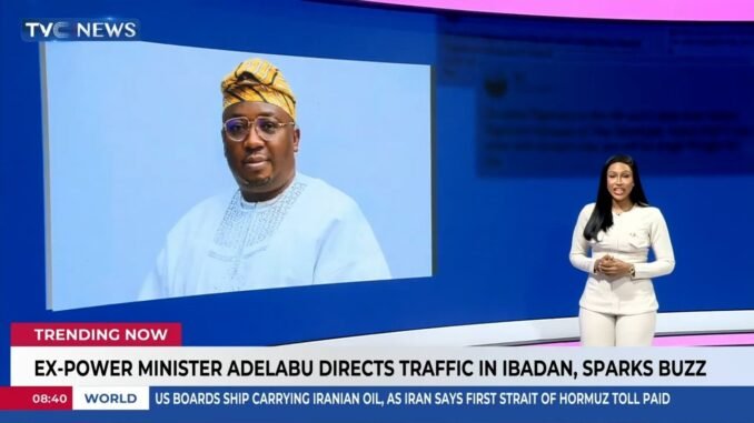 Adelabu seen directing traffic in Ibadan