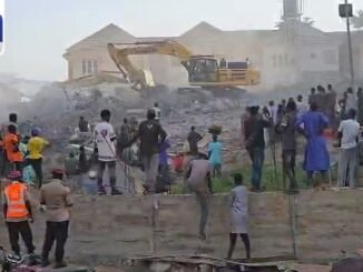 Abuja building collapse scene
