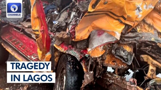 Truck crushes bus in Lagos crash