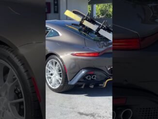 Vandalized Aston Martin car