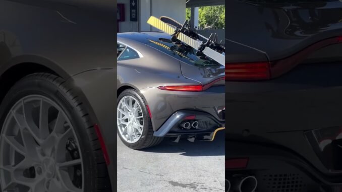 Vandalized Aston Martin car