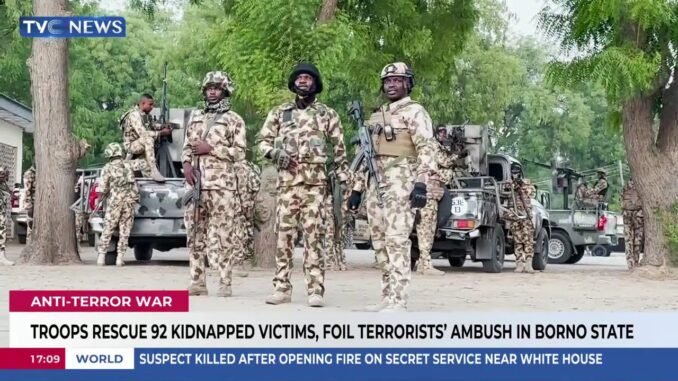 Nigerian troops rescue 92 Borno hostages