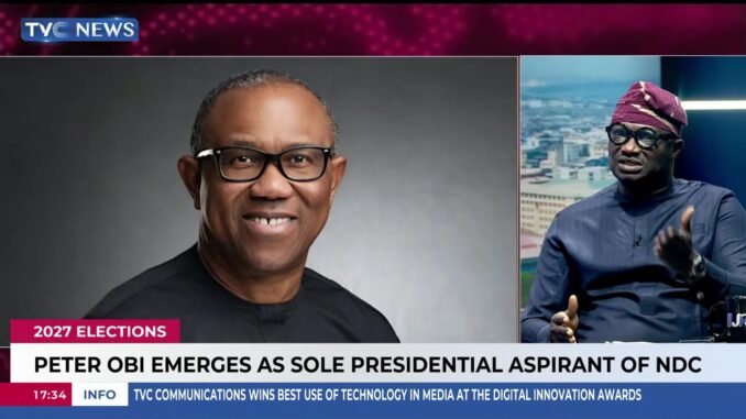 Peter Obi becomes presidential aspirant For NDC for 2027