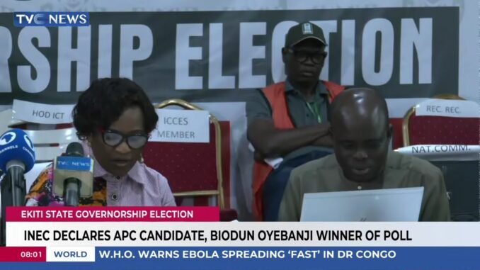 Oyebanji declared winner of Ekiti election