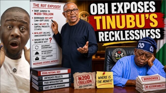Peter Obi criticizes Tinubu borrowing