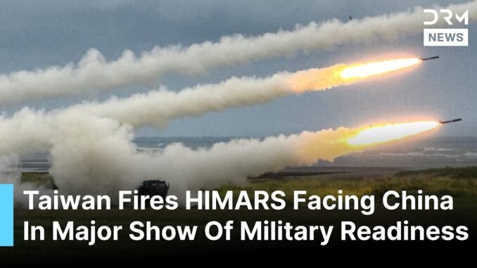 Taiwan HIMARS drill firing rockets