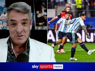Messi celebrates World Cup bra
