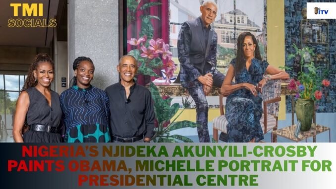 Obamas celebrate Njideka Akunyili-Crosby portrait