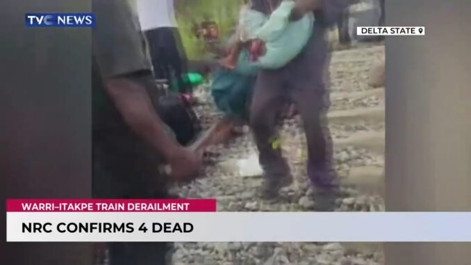 Infant among four dead in Agbor train derailment