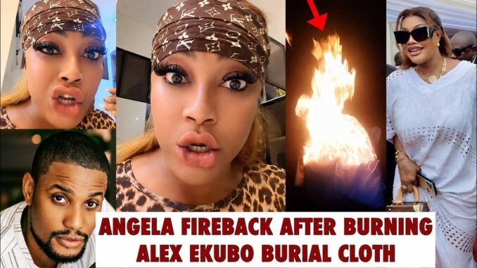 Angela Okorie defends burning funeral dress