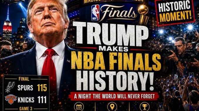 Trump makes history in attending NBA finals game