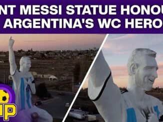 Argentina unveils massive Lionel Messi statue