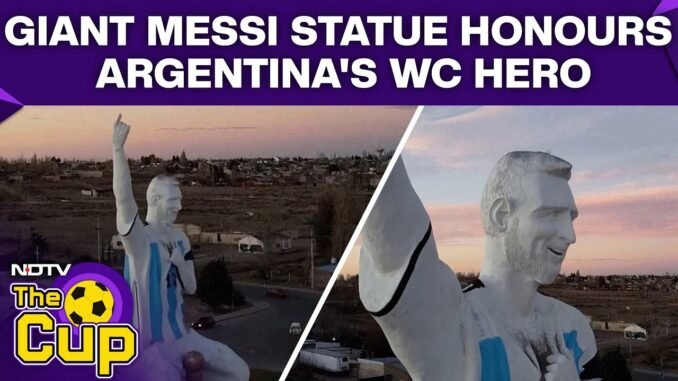 Argentina unveils massive Lionel Messi statue