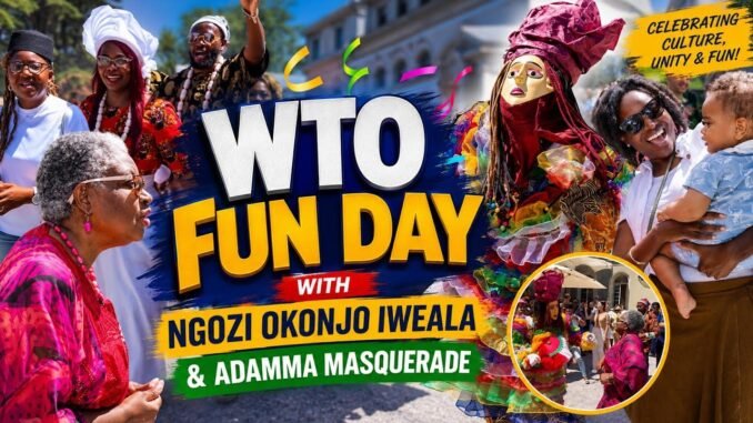 Okonjo-Iweala Dances with Igbo Masquerade