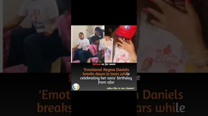 Regina Daniels celebrates sons
