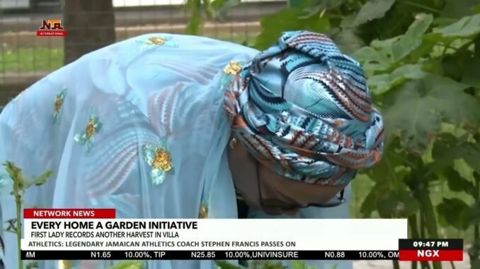 First Lady harvests fresh Villa vegetables