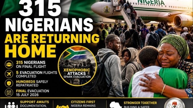 315 Nigerians to Return Home in Final South Africa