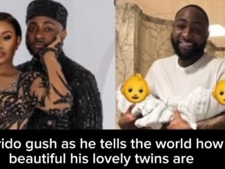 Davido gushes over twins with wife Chioma