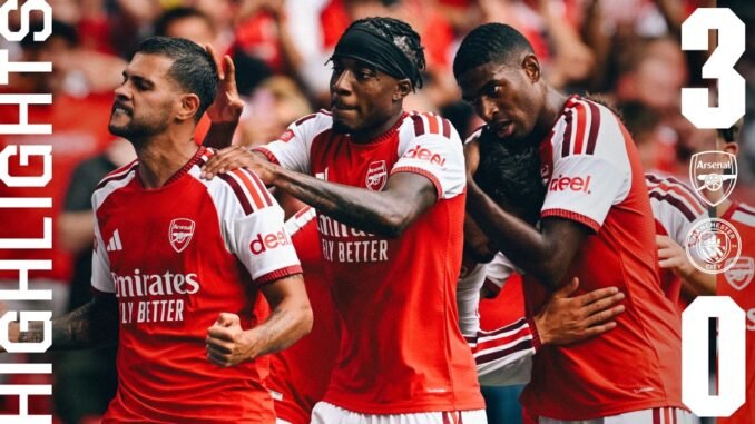 Arsenal thrash Man City 3-0 for Shield
