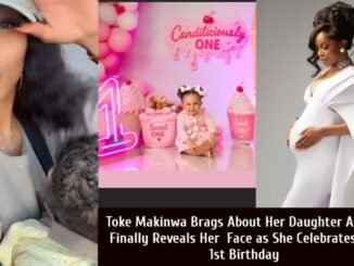 Toke Makinwa unveils daughter's face at one