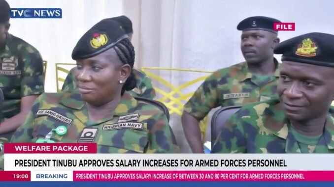 Tinubu approves salary hike for Military personnel