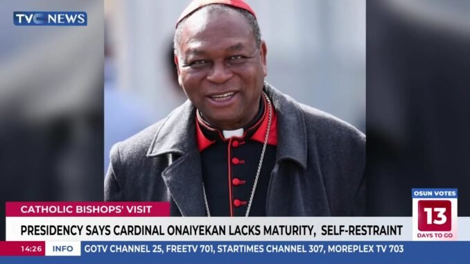 Presidency slams Cardinal Onaiyekan over comments