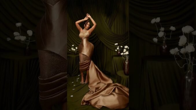Mercy Eke stuns in custom couture