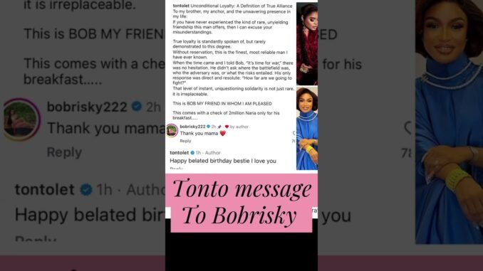 Tonto Dikeh celebrates Bobrisky’s birthday