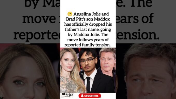 Maddox Jolie drops Pitt’s surname