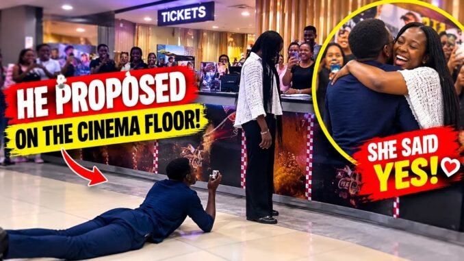 Nigerian man prostrates for proposal in cinema