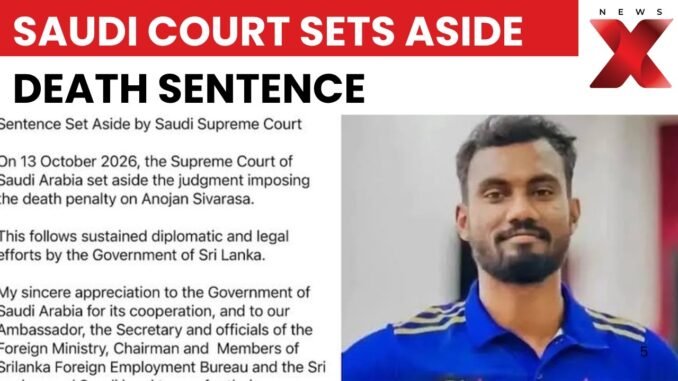 Saudi Arabia overturns death sentence for worker
